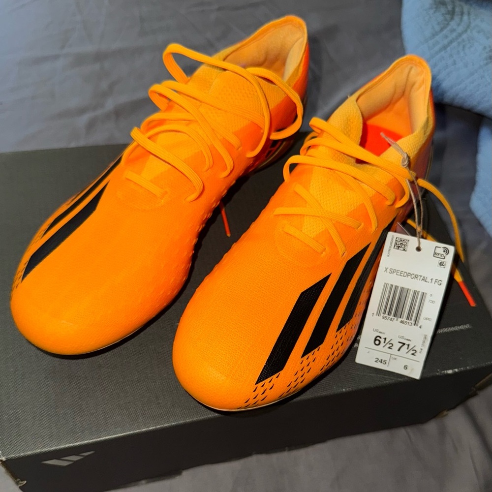 Adidas X Speedportal FG Cleats - Bright Orange and Black